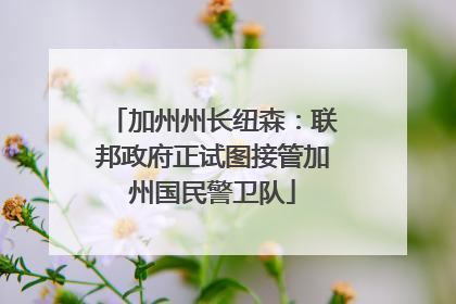 加州州长纽森：联邦政府正试图接管加州国民警卫队